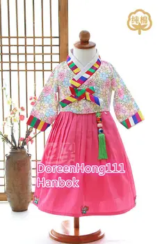 Korėjos Tradtional Mergina Hanbok Suknelė Fushion Hanbok Modernus Šalies Hanbok Dolbok Korėjos Suknelė 11
