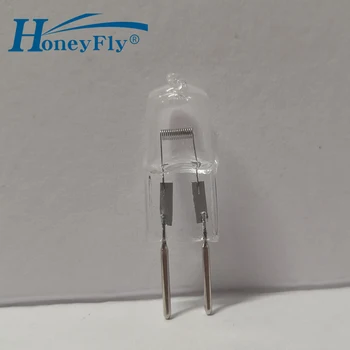HoneyFly 10vnt GY6.35 Halogeninė Lempa 24V 75 W 100W 250W Warmwhite Halogeninės Lemputės Aišku, G6.35 Kristalų Staklių Mikroskopą 17