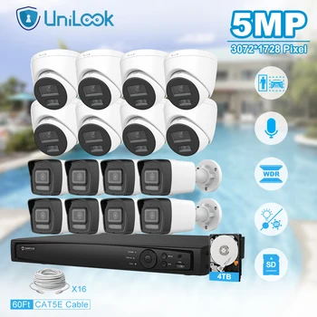 Unilook Apsaugos 5MP Mini IP vaizdo Kamera Sistemos Komplektas 16pcs IP Kamera, Patalpų 16CH 4K NVR CCTV Apsaugos Sistema, P2P Peržiūrėti IP66 1