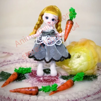 4.5 cm Mini BJD Doll Su 3D Akis, Šlifuota Kilnojamojo Plika Baby Doll 