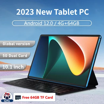 2023 Tablet 10.1 Colių Android 12.0 Tablet 4G+64GB Tablet Dual SIM Kortele 4G Telefono Ryšio Wifi Tablet PC+Nemokamas 64GB TF Kortelę Tablet