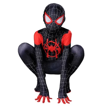 Naujas Km Morales Toli Nuo Namų Spiderman Cosplay Kostiumų Peter Parker Zentai Kostiumas Superhero Bodysuit Vaikams Spandex 6