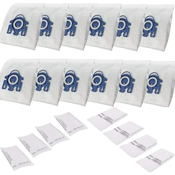 12 kišenėlės+8 Filtrai Suderinamas su Miele HyClean GN 3D 10408410,Klasikinis C1 Efektyvumo Dulkių siurblio Maišeliai 5