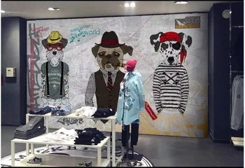 Pasirinktinius nuotraukų 3d tapetai Mados ranka pieštas abstrakčiai gyvūnų drabužių parduotuvė fone 3d sienų freskomis tapetai, sienų ir 3 d