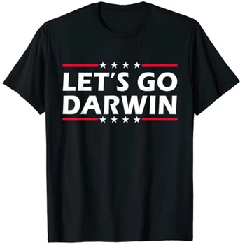 Let 's Go Darvinas Juokinga Sarkastiškas, Moterų, Vyrų, Let' s Go-Darwin T-Shirt Politinį Anekdotą Tee Viršūnės