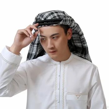 7Colors Islamo Vyrų Tradiciniais Kostiumais Vyrai Plaid Hat Galvos Skara Turbaną Musulmonų Hijabs Dubajus,arabų Ramadanas Melstis Kepurės