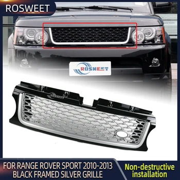Grotelės For Land Rover Range Rover Sport 2010-2013 M. Autobiografijoje Stiliaus Juodu Rėmu Juoda Neto Lenktynių Grotelės, Automobilių Eksterjero Dalys 7