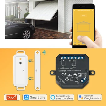 Tuya Smart Gyvenimo Garažo Durys, Automatinės Atidarymo Valdiklį, WiFi Jungiklis su RF Jutiklis Alexa Echo 