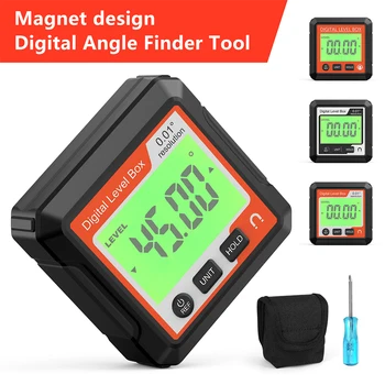 4*90° Lygiu Kampu Skaitmeninis Matlankis Inclinometer Finder Magnetinio Kampo Matavimo Daviklis Apšviestas LCD Ekranas su Magnetinio Kalno 23