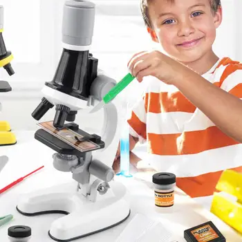 Nešiojamų Vaikų Biologinis Mikroskopas su Led Mikroskopo Rinkinys Laboratorija 500/800/2000X Mokykla, Mokslas, Švietimo Žaislas Vaikams Dovanų 14