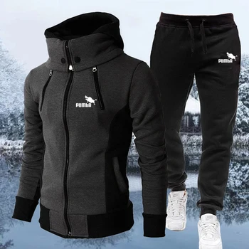 Rudenį Vyrų Tracksuit Hoodie Rinkiniai Vyrams, Prekės ženklo Sportinę aprangą Hoodies+Sweatpant 2 vnt Žiemą Šilta Apranga Megztiniai Kelnės, Kostiumai 12