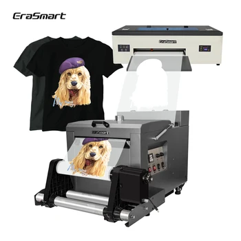 Erasmart šilumos perdavimo 1390 L1800 DX5 užsakymą marškinėliai printer dtf spausdintuvas a3 su milteliais shaker mašina 13