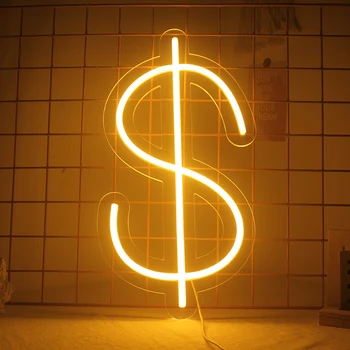 Wanxing USD Dolerio Formos LED Neon Light Sienos Meno Logotipas Akrilo Neonas Ženklai Kambario Dekoro Parduotuvė, Parduotuvės, Baras Weddig Buveinės Šalies Klubas 20