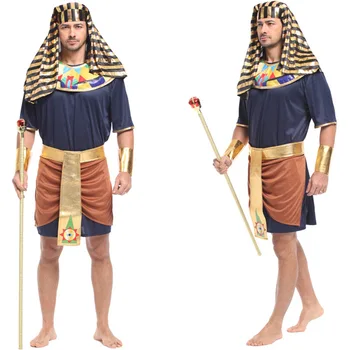 Viduramžių Kostiumų Karalius Cosplay Kostiumai, vyriški Glod Egipto faraono kostiumai Helovinas Šalis Suaugusiųjų Drabužiai
