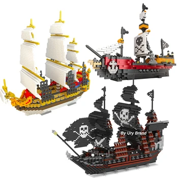 Idėjų Saloje Audra Piratai Laivų Nuotykių Namas Krantinės Laivas, Valtis Filmą Blokai Poilsinė Modelis Žaislai Vaikams Kalėdų Dovanos