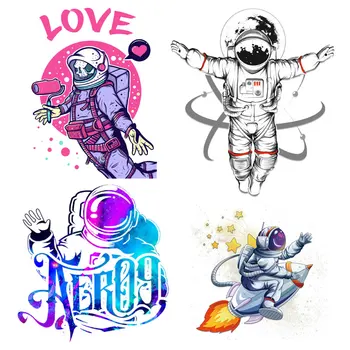 Geležies Drabužių, Lipdukų Meilės Erdvėje Astronautai Geležies-perdavimo Drabužių DTF 