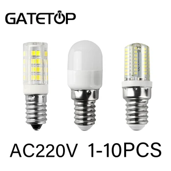 1-10vnt LED Lemputė E14 220V Šaldytuvas Lemputes Refrige Ekrano Lemputė, Mini Naktį Žibintai Aukšto Ryškumo Namų Dekoro Liustra 21