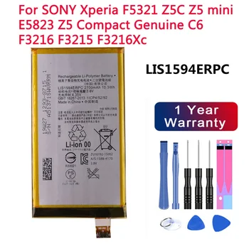 LIS1594ERPC Telefono Baterija SONY Xperia F5321 Z5C Z5 mini E5823 Z5 Kompaktiškas Originali C6 F3216 F3215 F3216Xc 2700mAh Bateria