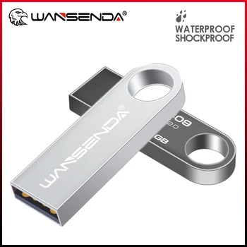WANSENDA Vandeniui USB Flash Drive 32GB USB atmintinės Pen Drive 4GB 8GB 16GB Mini 64GB Pendrive Metalo Memory Stick 5