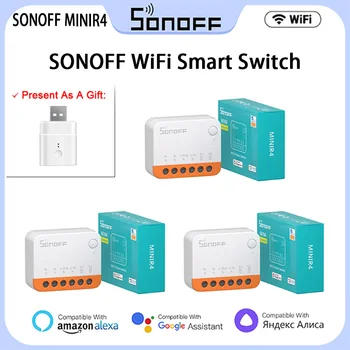 10VNT Sonoff MINIR4 WiFi Smart Jungiklis 10A Mini Extreme 2-Būdas Valdyti Smart Home Relay R5 S-MATE 