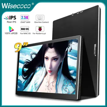 Wisecoco 2.5 K 9 colių IPS Lietimui jautrų ekraną Nešiojamų Monitoriaus Tipas-c, HDMI, už Aviečių Pi 3 B+/4b Vidurinio Ekraną, skirtą 
