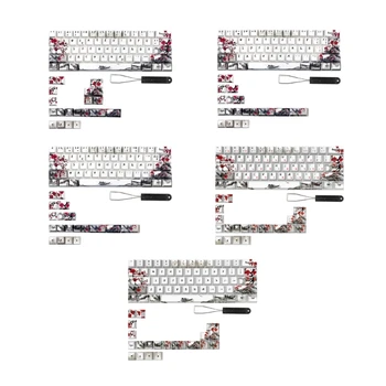 Stilingas PlumBlossom Keycaps 61 64 67 68 Mechaninių Klaviatūrų vokietijos, prancūzijos, Ispanijos, Japonijos anglų Kalbas. 5