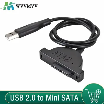 USB 2.0 Mini Sata II 7+6 13Pin Adapteris Nešiojamas CD/DVD ROM Slimline Ratai Konverteris, Laidas, Varžtai Pastovaus Stiliaus 1Pcs 6