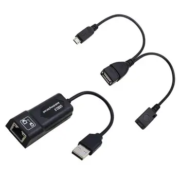 USB 2.0 Į RJ45 Adapteris/ 2X Mirco USB Kabelis LAN Ethernet Adapteris 3 Arba Klijuoti GEN 2 21