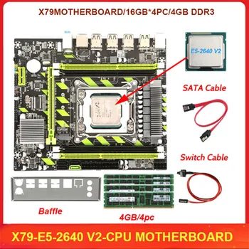 Visiškai Naujas X79 motininė Plokštė Su XEON E5 2650 V2 4*4G DDR3 1333 REG ECC RAM Atminties Combo Kit Rinkinys NVME SATA Serverio 18