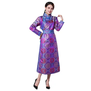 Mongolų Kostiumas Moterims Ilgose Rytų Mažumų Vintage Suknelė Tradicinių Mongolija Skraiste Etapo Rezultatų Šokių Drabužiai 14