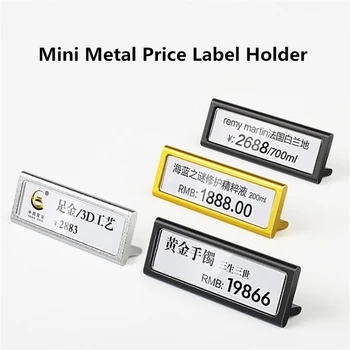 6cm X 2cm Metalo Mini Pasirašyti Rodyti Laikiklis Kaina Kortelių Žymeklį Etiketės Skaitiklis Viršuje Bilietų Popieriaus Laikiklio Stovas 13