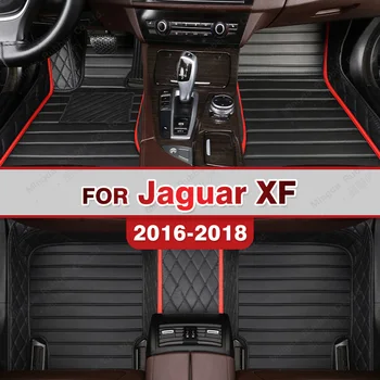 Automobilio Grindų Kilimėliai Jaguar XF 2016 2017 2018 Custom Auto Pėdų Pagalvėlės Automobilių Kilimų Padengti Interjero Priedai 14