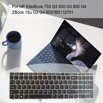 Nešiojamojo kompiuterio Klaviatūra pakaitalas HP EliteBook 755 G3 850 G4 Ne Nukreipta Nešiojamas MUMS Išdėstymas Amerikos Klaviatūra Juoda 23