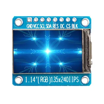 8pin 1.14 colių TFT ekranas modulis 132*240 4 vielos SPI sąsaja IPS LCD ekrano 1.14 colių st7789 HD LCD ekranas 6