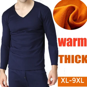 plius Dydis XL-9XL 2023 m. rudens-žiemos vyrų tirštėti šilumos apatiniai vyrams ilgai johns aksomo, minkštas šiltas kostiumai, marškiniai+kelnės 2 vnt rinkinys