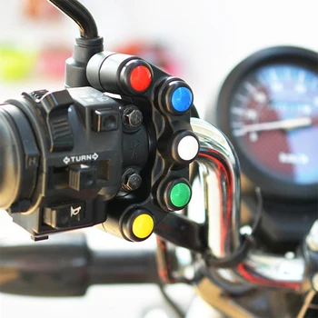 Universali 5 Mygtukas Masyvo Motociklo Jungikliai Lenktynių Dviračiai Motorcross 22mm Rankenos Jungikliai Asamblėja