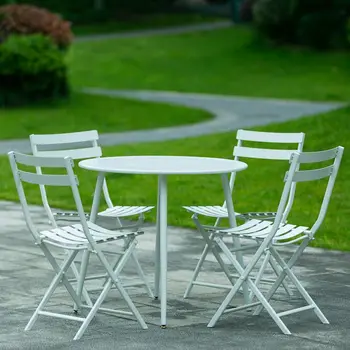 Balkonas laisvalaikio sulankstomas nešiojamų lauko kiemas uždaras net raudona vieno stalo ir dviejų kėdžių gerti arbata three-piece set 3