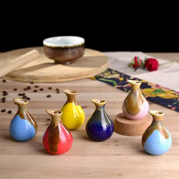 Mini butelis su dangteliu keramikos vaza kūrybos vaza Saugojimo talpa 8,5 cm*5.5 cm, 6 spalvų / set~ 10