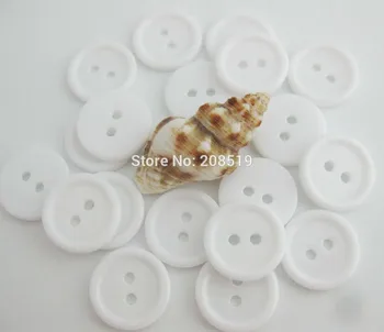 NBNOSW 15mm Baltos spalvos Mygtukai, 2 skylių 100vnt/daug drabužių, aksesuarų, vaikų Drabužio mygtuką siuvimo reikmenys