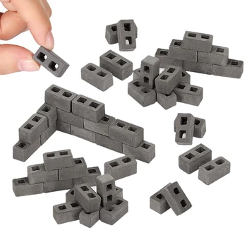 300 Pakuočių Gargažė Blokai 1/12 Masto Mini Plytų Betono Miniatiūriniai Plytų Maža Kraštovaizdžio Lėlių Priedai