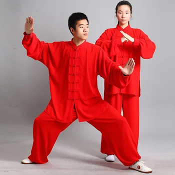 Chi Kung Fu Vienodas Tradicinės Kinų Apranga Ilgas Rankovėmis Wushu TaiChi Vyrų KungFu Vienodai Tiktų Uniformos Pratybų Drabužiai 14