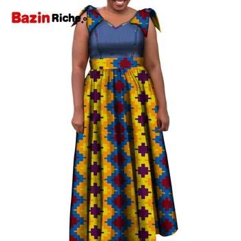 Afrikos Suknelės Moterims Ankara Ilgis Plius Dydis Tradicinių Afrikos Drabužių Rankovių Kamuolys Suknelė Ilgai Lady Suknelė WY5528 10