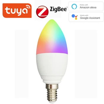 Tuya Zigbee 3.0 Smart Žvakių Lemputė Su Alexa 