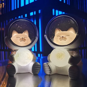 Mokestis LED Galaxy Globėjas Pet Astronautas USB Naktį Šviesos Miegamojo Puošmena Star Vaikai Gimtadienio Dovana USB Astronautas Naktį Šviesos