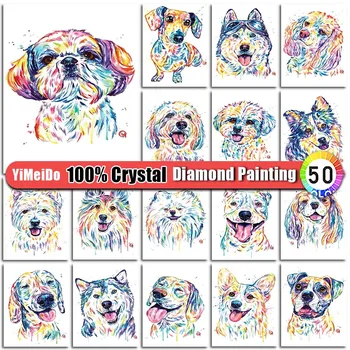 YiMeiDo 100% Krištolo Ir Deimantų Siuvinėjimo Gyvūnų Šunų Rinkiniai Naują Atvykimo Visiškai Gręžimo Diamond Tapybos, Mozaikos, Spalvingos Cross Stitch Art 4