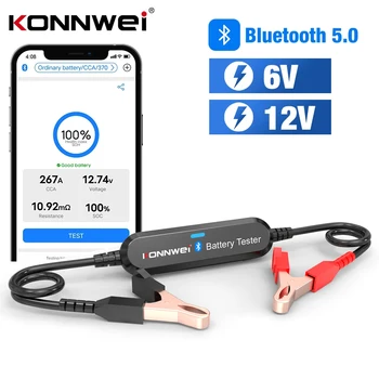 KONNWEI BK100 Automobilių Motociklo Akumuliatoriaus Testeris Bluetooth 5.0 6 V 12V 100-2000 CCA Įkrovimo Prisukamas Bandymų Įrankiai, Auto Baterijos Analizatorius 21
