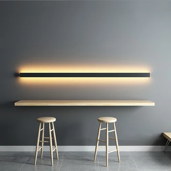 Minimalistinės Kūrybos Ilgio Sienos Lempa, Modernios LED Fono Sienos Lempos Kambarį Naktiniai Aliuminio Sienų apšvietimo Ligting Sconce 3