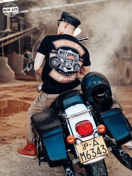 GELEŽIES JIA Vasaros Motociklo Marškinėliai & Viršūnes Jojimo Kietas Kvėpuojantis Motociklą Trumpas Rankovės Įgulos Kaklo Quick Dry Moto T-Shirt 13