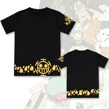 Anime One Piece Trafalgaro Teisės Cosplay T-Shirt Vyrai Moterys Unixex Atsitiktinis Tee Marškinėliai vatos Pagaliukai Kostiumas Dydis M-XXL 8