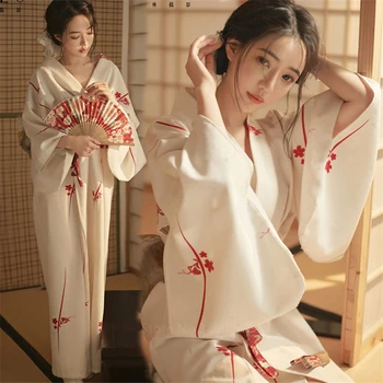 Japonų Stiliaus Tradicinių Kimono Atsitiktinis Samurajus Moterys, Ponios Geiša Balta Haori Yukata Bowknot Aukštos Kokybės Tendencija Laisvi Drabužiai